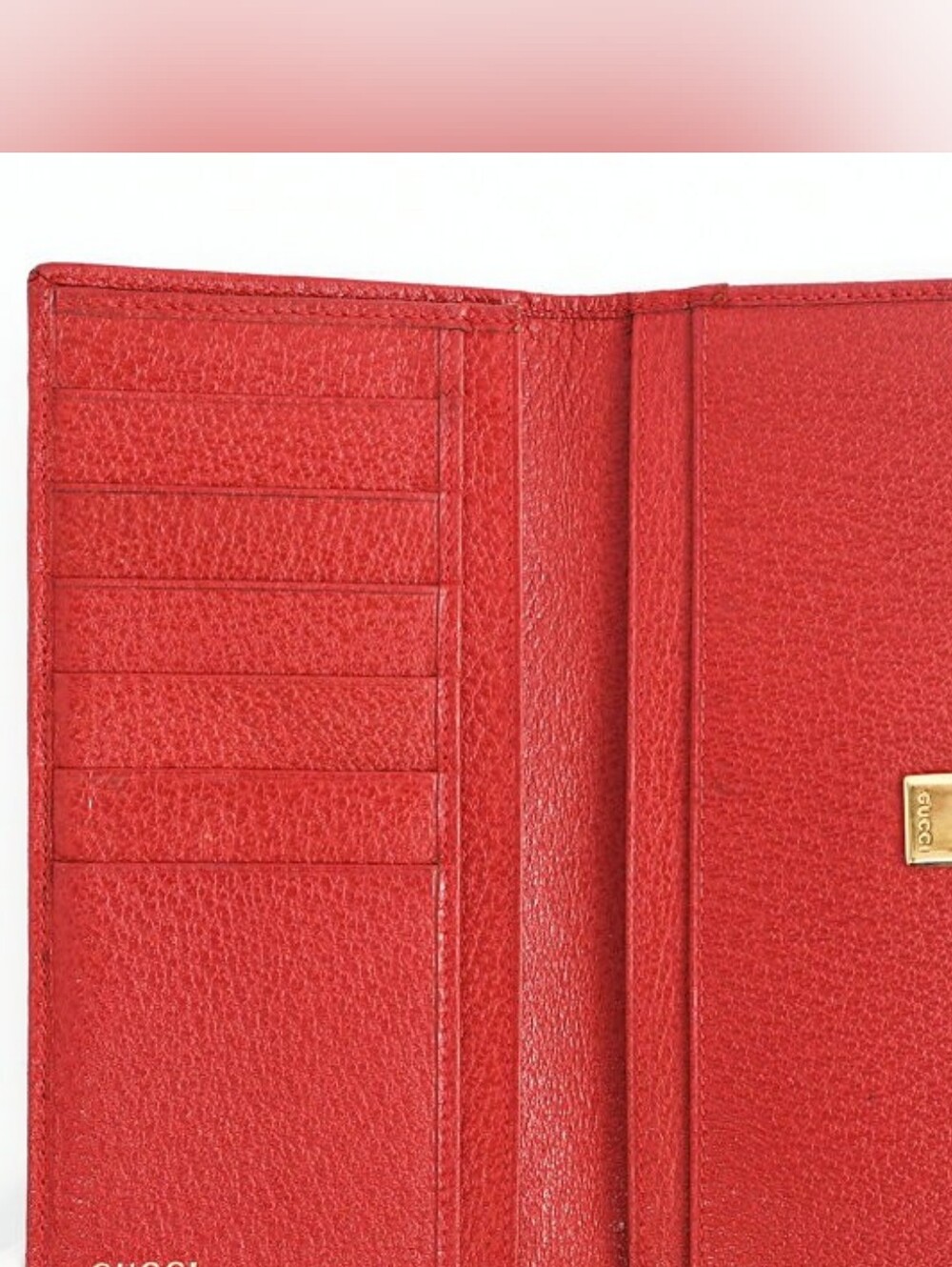 Gucci Red Leather Long Slim Wallet EUC - Picture 4 of 8